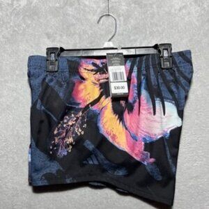 NWT Adidas Girls Black Multicolor Woven Athletic Shorts Size Large 14+ Plus